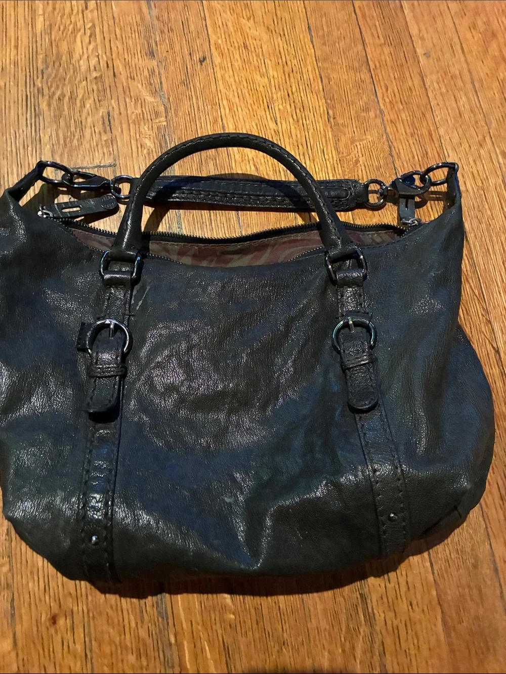 Antonio Melanie Dark Army Green Hobo Bag